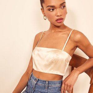 NWT Reformation Venus Top Ivory Size 8
